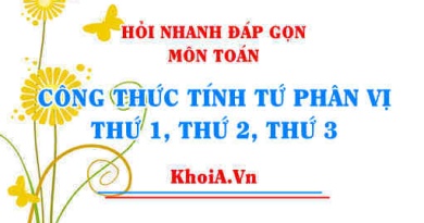 Tứ phân vị, Công thức tính tứ phân vị thứ nhất, thứ hai, thứ ba và ví dụ minh hoạ Toán thống kê